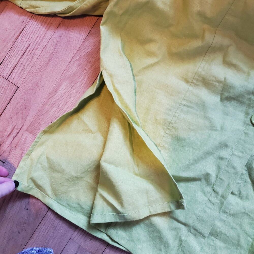 Versailles Green Linen Rayon 3/4 Sleeve Tunic Top Plus Size 1X Lagenlook - Picture 6 of 12